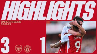 HIGHLIGHTS  Arsenal vs Manchester United 31  Odegaard Rice Gabriel Jesus seal victory [upl. by Zeb]