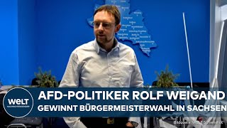 SACHSEN AfDPolitiker Rolf Weigard siegt bei Bürgermeisterwahl in Großschirma [upl. by Acinat]