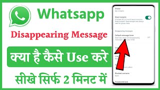 Whatsapp Disappearing Messages Kya Hai   WhatsApp Disappearing Messages Kaise Use Kare [upl. by Fawcette]