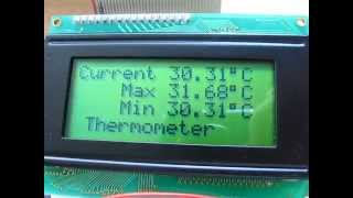 MaxMin Thermometer with ATmega32 and DS18B20 [upl. by Nohtahoj]