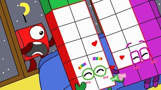 Numberblocks 14 and Nb 18 kissing each other in a room  Numberblocks fanmade coloring story [upl. by Valene59]