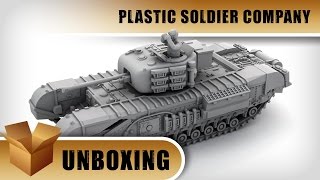 Unboxing 172nd British Churchill Tank  Plastic Soldier Company [upl. by Amorita]