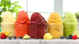 5 EASY Fruit Sorbets  Dairy Free Summer Desserts [upl. by Aeriell]