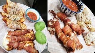 KETO BACON WRAPPED CHEESE STICKS  PIZZA ROLL UPS  KETO SNACKS [upl. by Lareine]