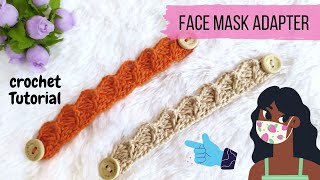 CROCHET TUTORIAL Face Mask Adapter Ear Saver  Moon Series [upl. by Toll]