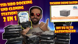 SSD und HDD klonen und Sichern mit FIDECO DUAL BAY Docking Station dem Allrounder Unboxing und Test [upl. by Comfort541]