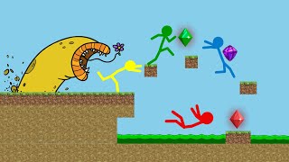 Watergirl and Fireboy Stickman animation  Minecraft Parkour [upl. by Adaven]