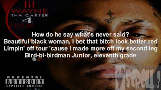 Lil Wayne quotRight Above Itquot feat Drake Dirty With Lyrics on Screen [upl. by Otte]