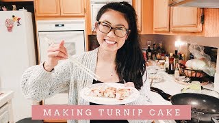 MAKING CHINESE TURNIP CAKE  COOK WITH ME [upl. by Nednarb]