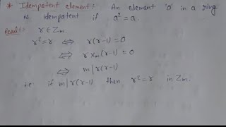 20 Idempotent element in ring definition and examples  ring theory  AdnanAlig [upl. by Nylrem165]