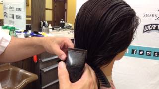 Angled bob cut curve comb clipper technique ladies mid length short [upl. by Ennairak]