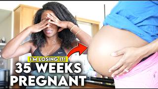 Pregnancy pain high emotions  rough week  35 weeks pregnant vlog [upl. by Halyak181]