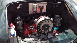 Karmann Ghia with 20 Porsche Engine first run after repair Wilke [upl. by Arde546]