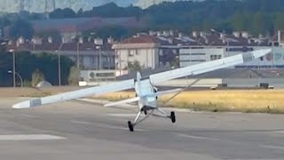 Extreme Takeoff Piper PA18150 Super Cub  Sabadell Airport [upl. by Tavish]