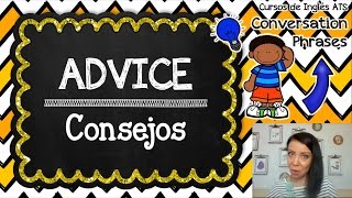 EXPRESIONES PARA DAR CONSEJOS EN INGLÉS  CURSO DE INGLÉS GRATIS COMPLETO [upl. by Wiltz61]