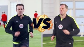 Neville v Carragher in the Referee Fitness Test  The Referees Part 1 [upl. by Taveda]