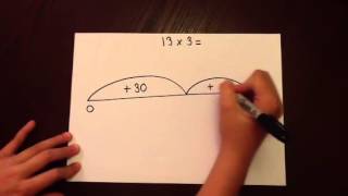 Multiplication as addition on an empty number line  step 3 [upl. by Fronniah]