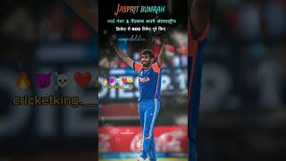 JASPRIT BUMRAH 400 WICKET 💯🔥❤️☠️😈🥶  JASSI ON FIRE 🔥 [upl. by Annawad17]