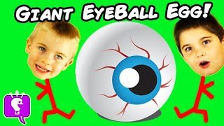 Giant EYEBALL Surprise Eggs with Weird Novelty Toys by HobbyKids [upl. by Refeinnej]