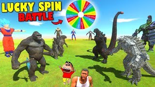 LUCKY MYSTERY SPIN BATTLES with SHINCHAN vs PINCHAN vs CHOP vs AMAANT in Animal Revolt Battle Sim [upl. by Aristotle]