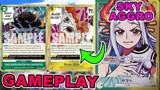 OP07 SKY AGGRO YAMATO GAMEPLAY  One Piece Card Game [upl. by Htebasile]