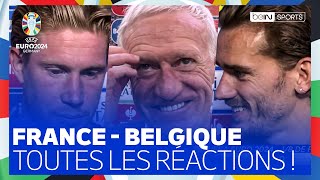 🏆 EURO 2024  Griezmann Deschamps De Bruyne Rabiot Les REACTIONS après France  Belgique [upl. by Aytnahs]