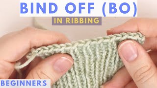 1x1 Rib Bind Off BO  Cast Off in Pattern [upl. by Iemaj]