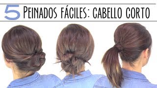 Peinados fáciles para cabello corto o media melena [upl. by Anavahs]