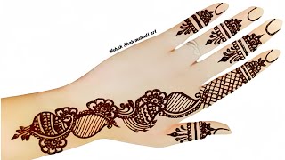 Arabic mehndi design backhand simple and easymehndi new dijiansimple mehndimehandimehndi [upl. by Laureen593]