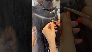 Beaded foundation for weft hair extensions hairextensions sewinweave weftextensions hairtutorial [upl. by Evante]