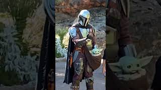 Mando in SloMo mandalorian starwarsgalaxysedge starwars grogu disney disneyland [upl. by Adnauqaj]