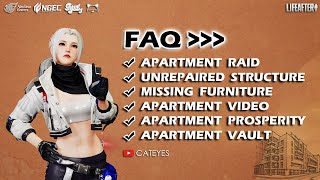 ❓LIFEAFTER Answer All Your FAQs About the Apartment Update❓Raid Missing Furniture Vault etc [upl. by Washington328]