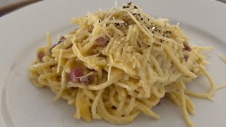 Traditional Spaghetti Carbonara Made The Italian Way [upl. by Antonino]