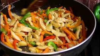 Fajita Chicken Pasta Ramadan Recipe Chicken and Vegetable Pasta  باستا الدجاج والخضروات Foodbook [upl. by Auoz190]