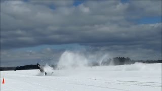 SNOWMOBILE FLIPS MULTIPAL TIMES DRIVER WALKS AWAY  JUST SNOWMOBILES [upl. by Schram842]