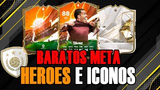 LOS MEJORES ICONOS Y HEROES META BARATISIMOS EA FC 24 ICONOS Y HEROE CHETADOS [upl. by Semaj]