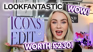 WOW 🤩 LOOKFANTASTIC BEAUTY ICONS EDIT UNBOXING  worth £230 MISS BOUX [upl. by Ramin]