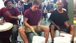 42nd Street Subway bucket drum sesh [upl. by Winshell988]