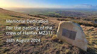 Halifax MZ311 Memorial Dedication Ceremony  Cleeve Common 26082024 [upl. by Atile362]