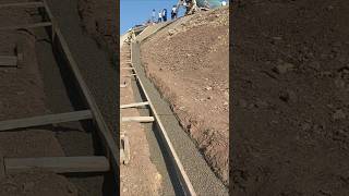 Slope protection foundation pouring concrete process [upl. by Adlemy]