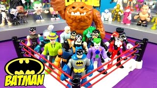 BATMAN TOYS Shake Rumble Match with Imaginext DC Heroes  RUMBLE LEAGUE by KIDCITy [upl. by Beuthel]