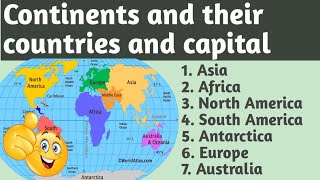 Continents and their Countries with Capitals 7 Continents of the World continent gyaantime2479 [upl. by Olive]