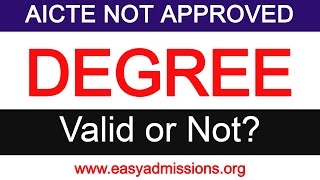 AICTE Approved Degree  Is University Required AICTE Approval  UGC Degree without AICTE valid [upl. by Nuriel]