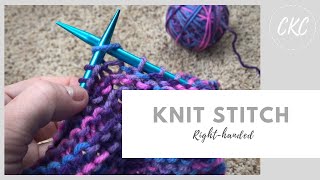 How to Knit  The Knit Stitch for Kids  Righthanded Tutorial without music [upl. by Nomar452]