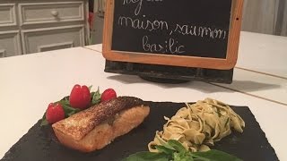 Tagliatelles maison saumon au basilic [upl. by Walkling]