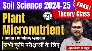 L21 Plant Micronutrient amp its function amp Deficiency Symptom  Soil Science 2024 Part02 [upl. by Arykat]