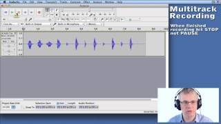 18 How to Multitrack Record  Video Guide to Audacity [upl. by Juline]