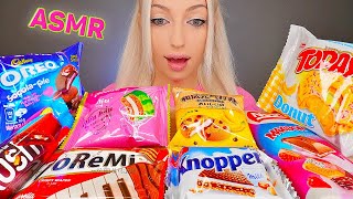 ASMR EATING CHOCOLATE CAKE OREO DONUT KNOPPERS 초콜릿 디저트 초코바 초콜릿 DESSERT MUKBANG 먹방 4K [upl. by Akena]