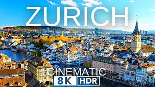 Beautiful and Largest city of Switzerland Zurich in 8K ULTRA HD HDR 60fps Video by Drone [upl. by Akyre]