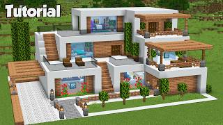 Minecraft How to Build a Modern House Tutorial Easy 41  Interior in Description [upl. by Grantland]